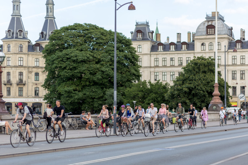 Group of cyclists in Copenhagen